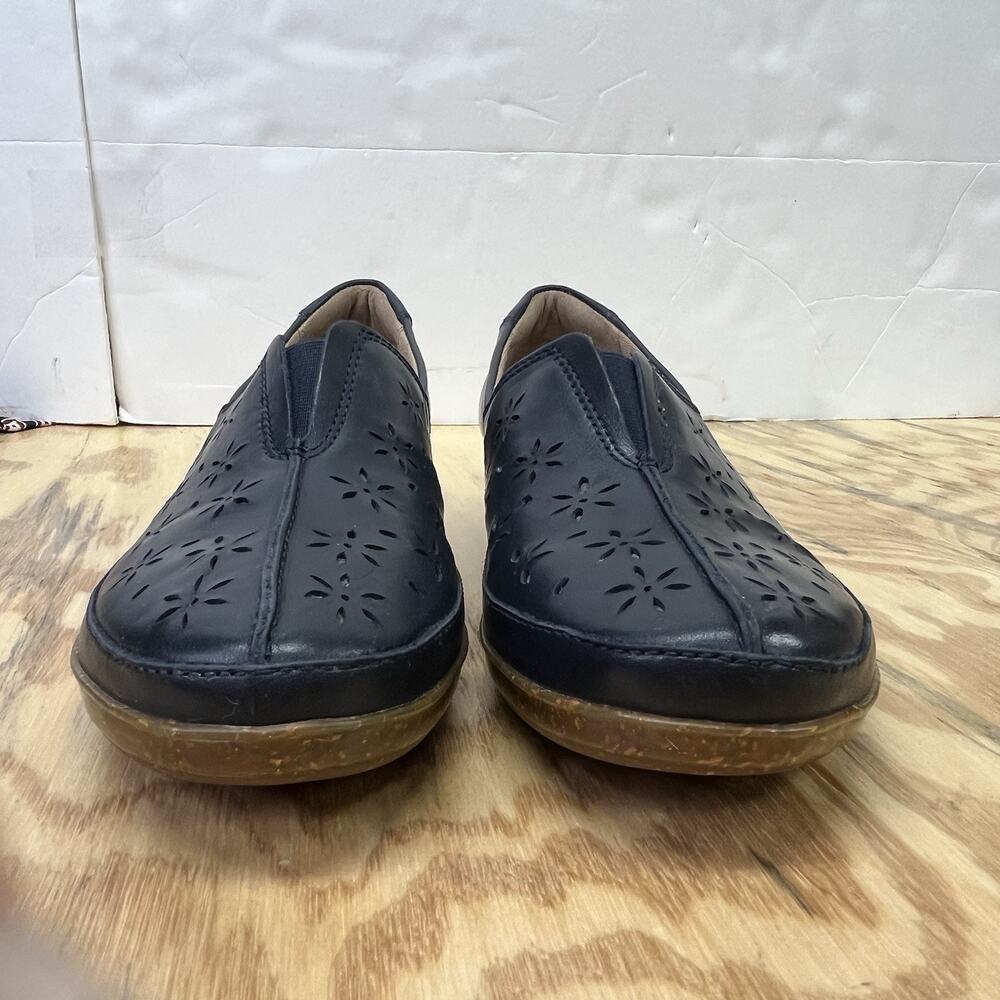 Clarks Shoes Womens Everlay Dairyn Slip On Loafers Size 7M Blue Leather Wedge - Picture 7 of 12